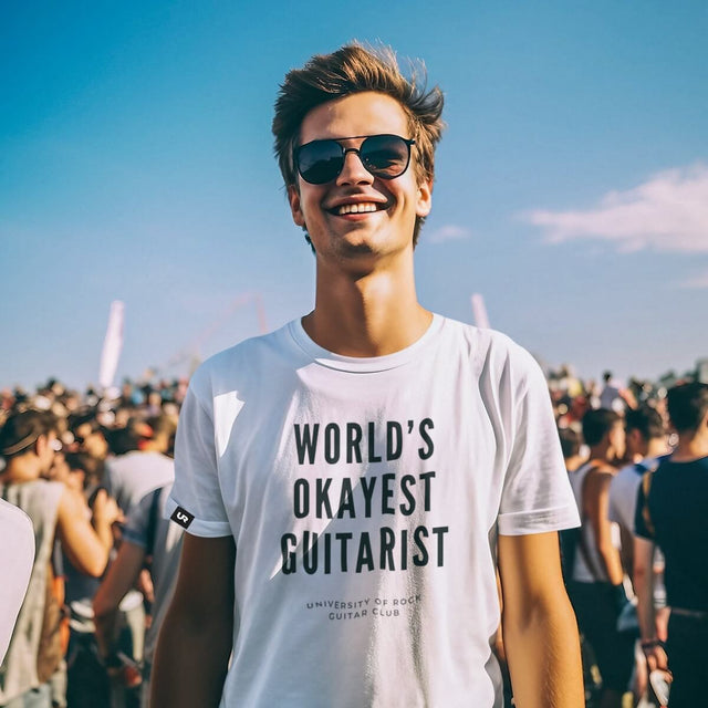 World's Okayest Guitarist Tee - University of Rock